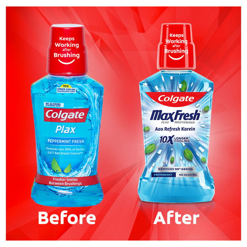 Maxfresh Plax Antibacterial Mouthwash, Pepper Mint