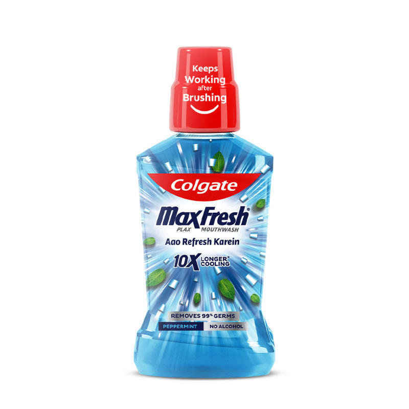 Maxfresh Plax Antibacterial Mouthwash, Pepper Mint