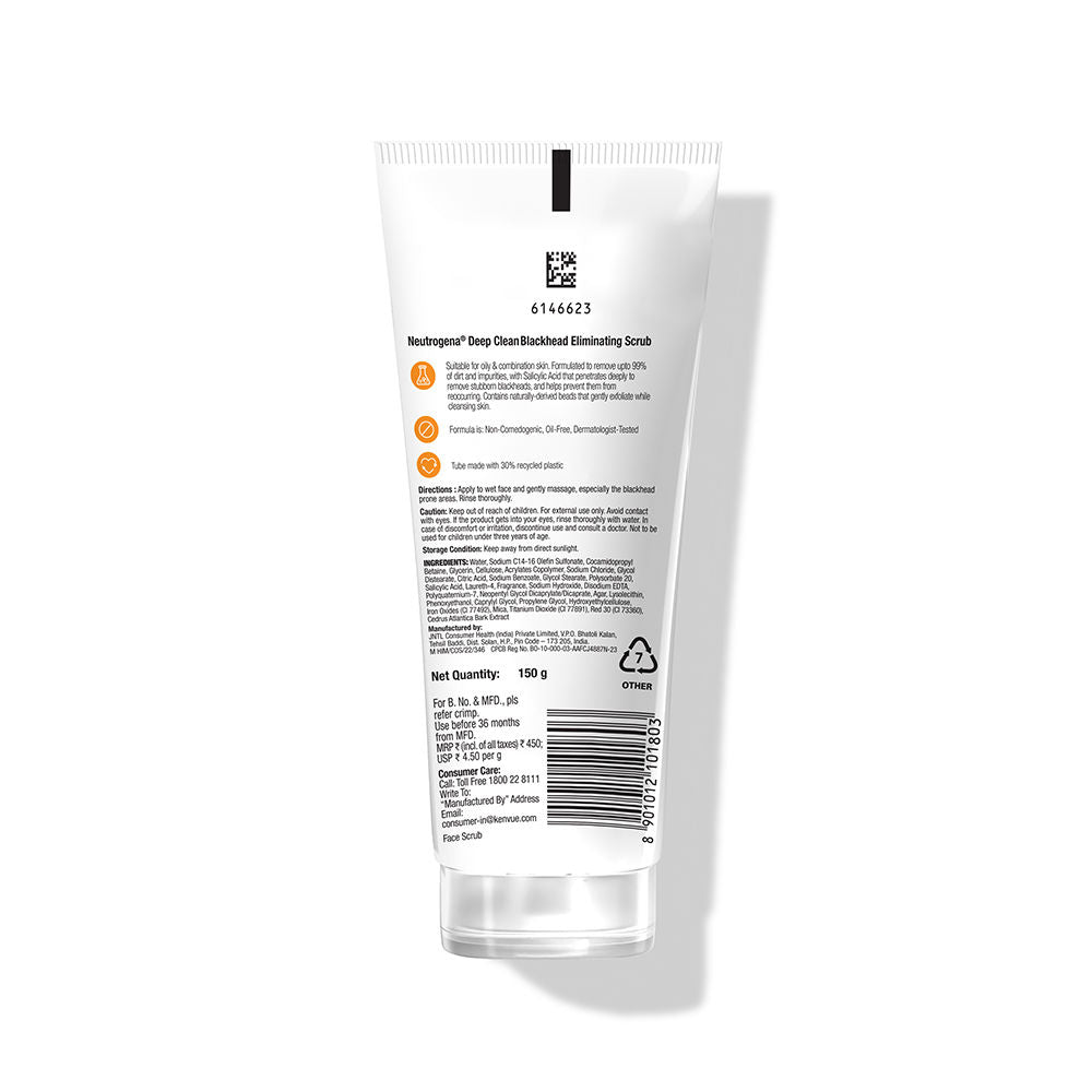 Deep Clean Blackhead Eliminating Face Scrub & Exfoliator with Salicylic Acid