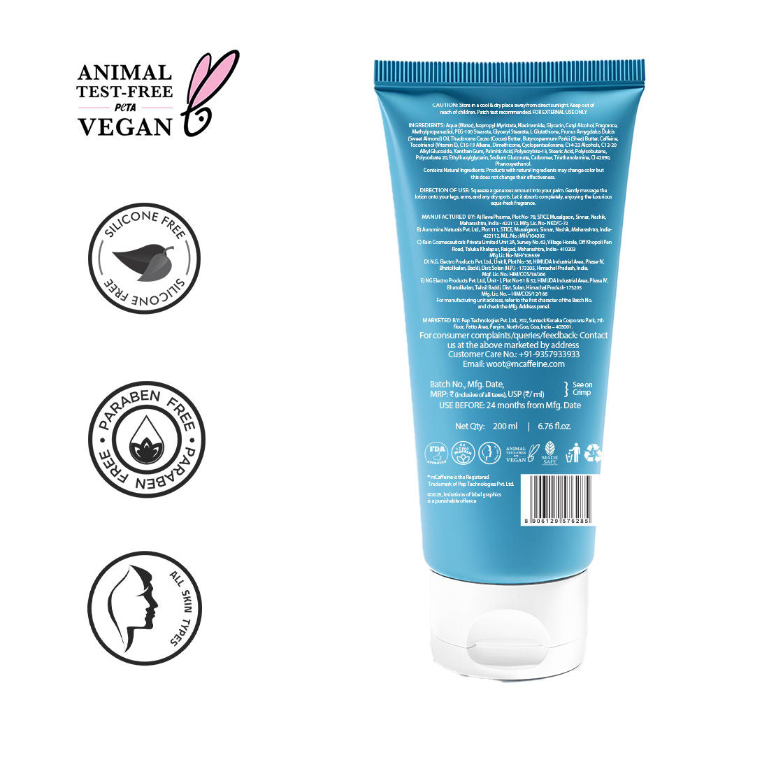 By The Blues Perfume Body Lotion With 5% Brightening Niacinamide-Gluta Aqua Woody Scent