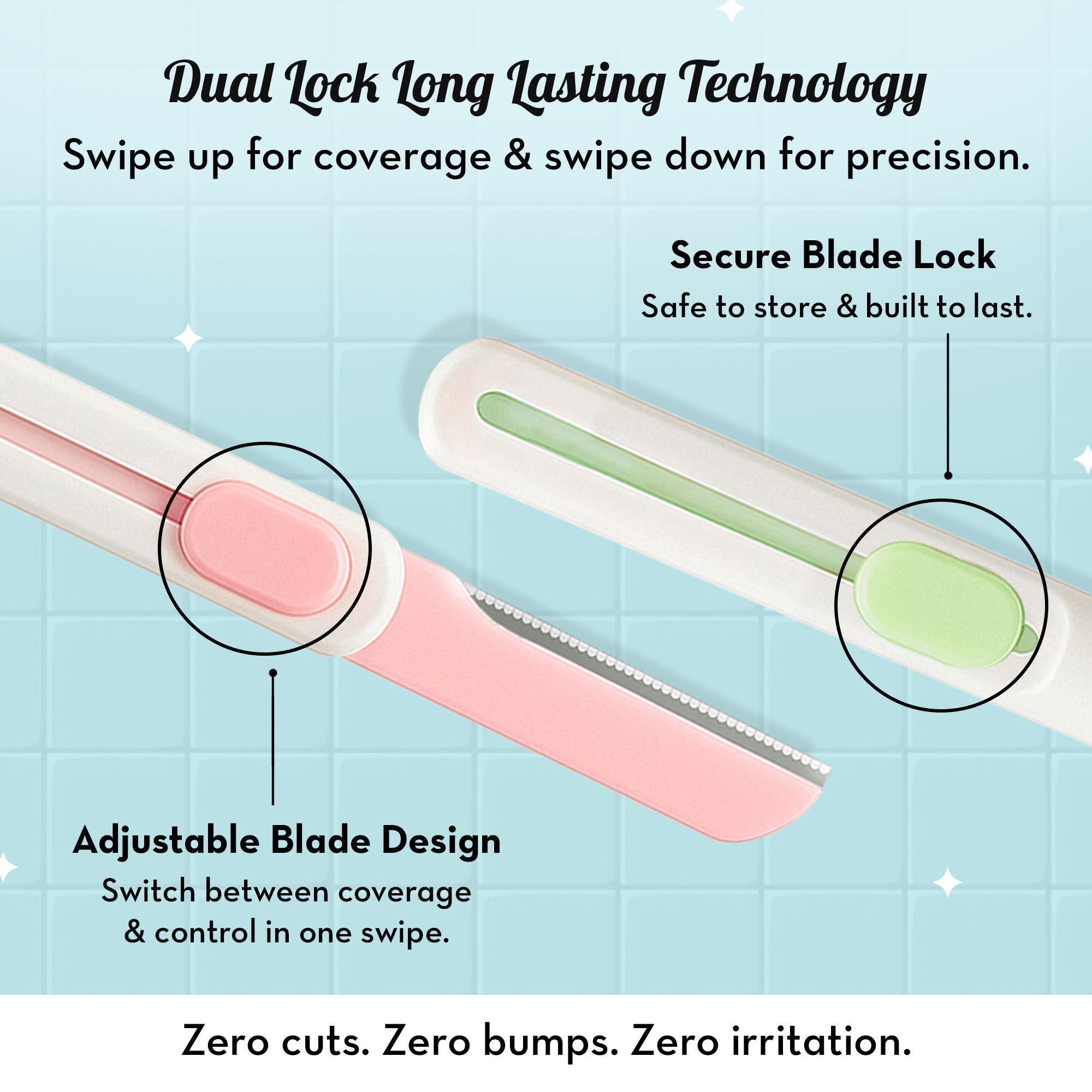Swipe Reusable Face Razor, Adjustable Blade for Precision & Face Full Shave