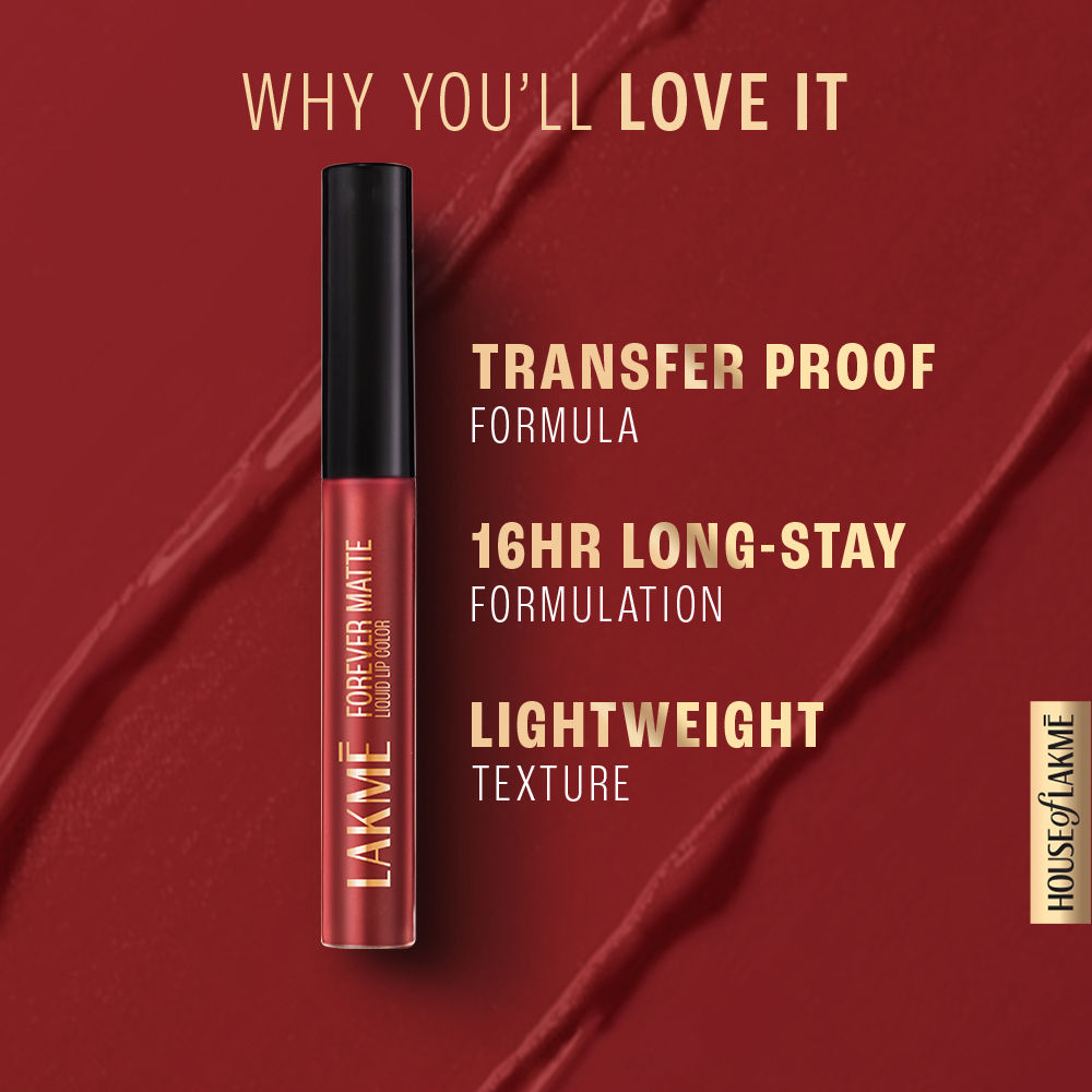 Forever Matte Liquid Lip Color, 16Hr Lipstick, Lightweight & Transferproof