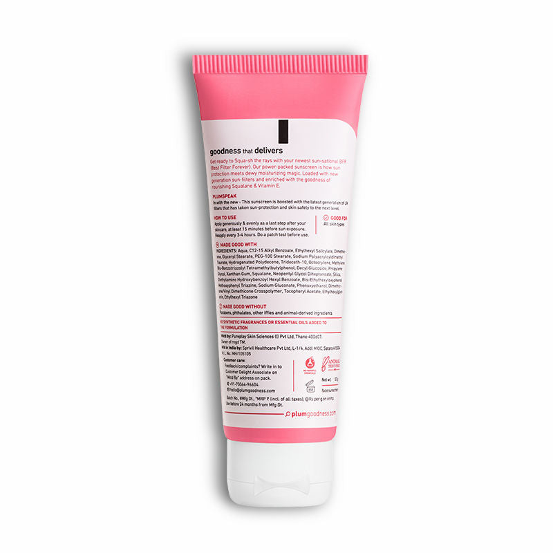 Squalane & Vitamin E Dewy-Bright SPF 50 PA+++ Sunscreen For Normal To Dry Skin Type, New UV Filters