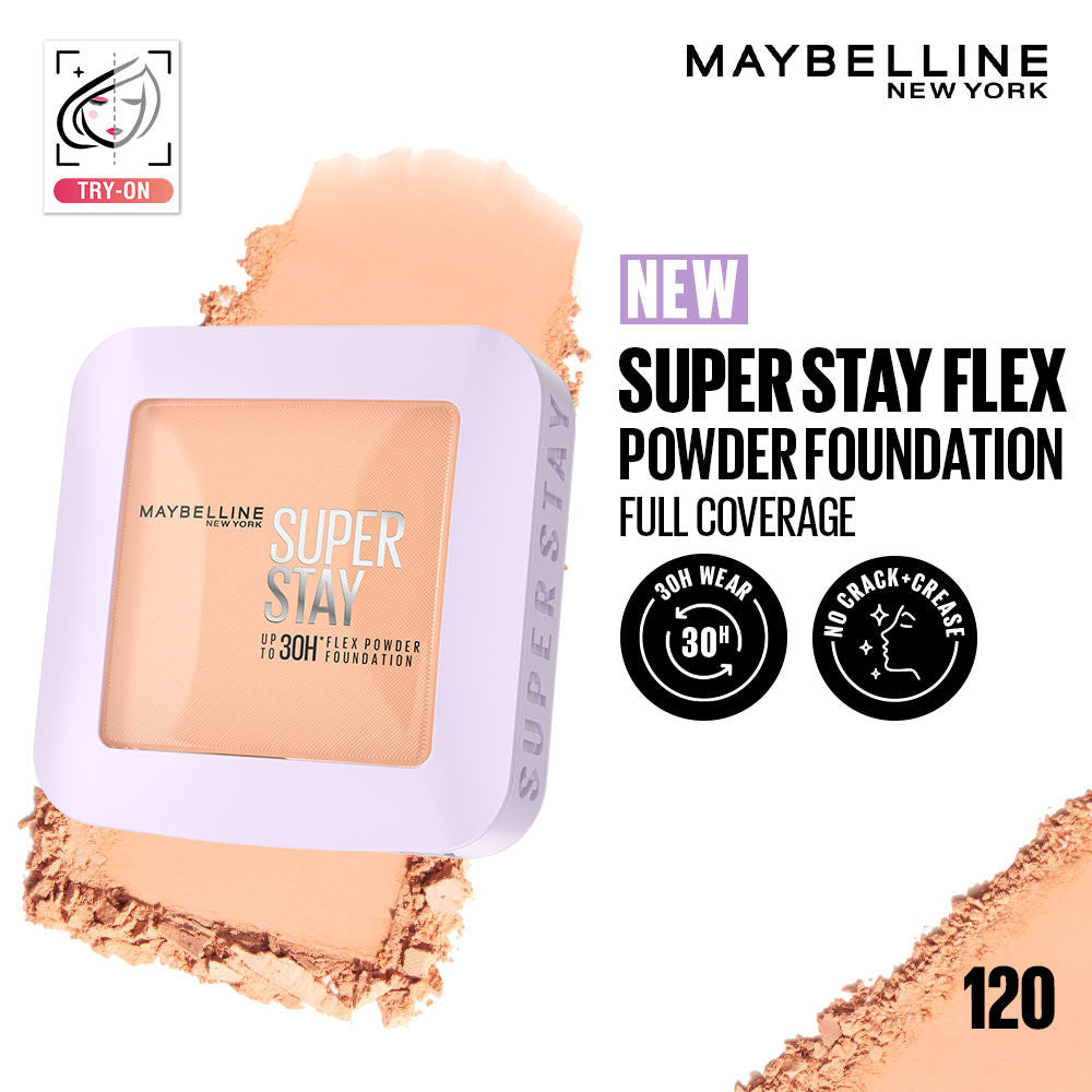 Super Stay Flex Powder Foundation Compact-30H Full Cover-for Oily Skin - 120