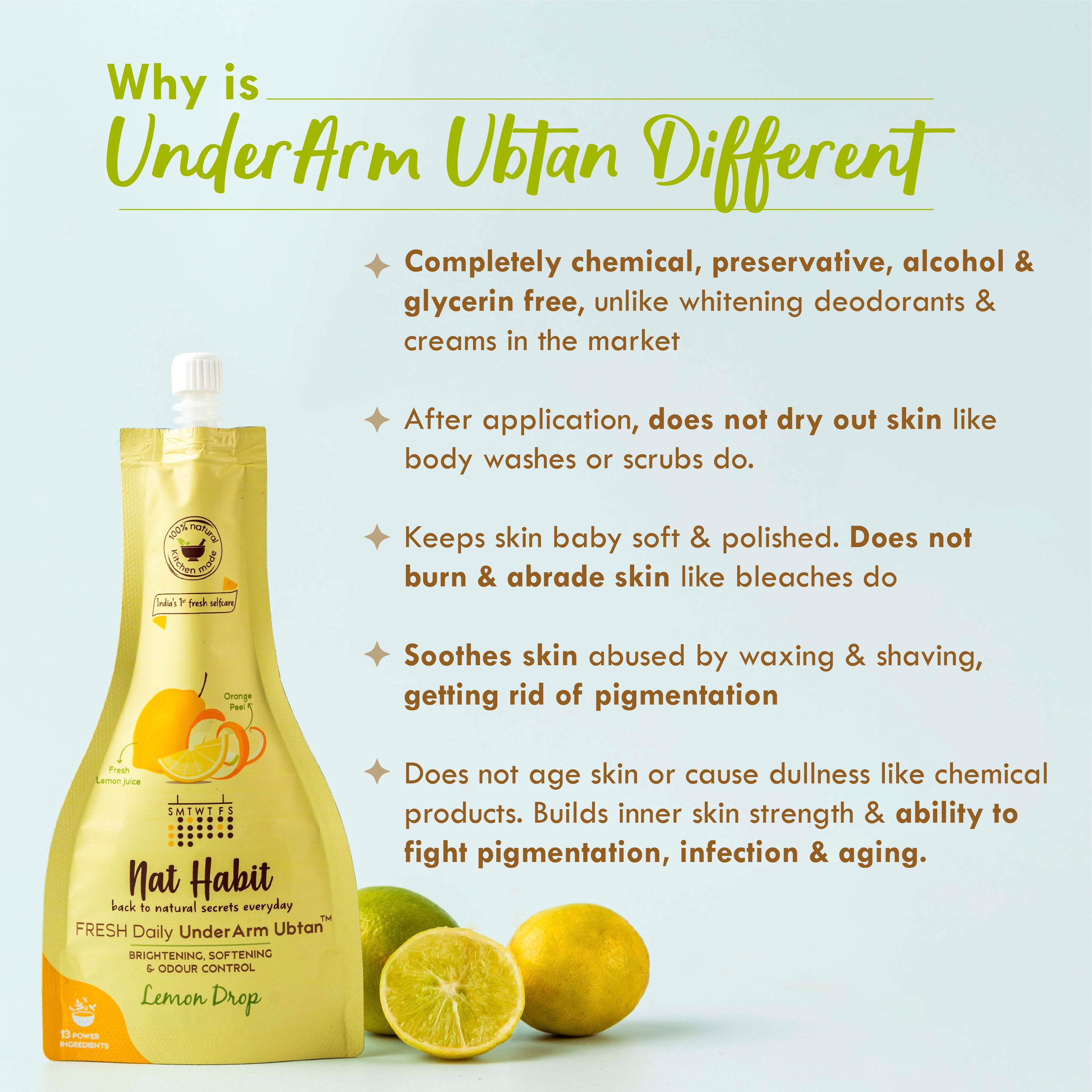 Fresh Lemon Drop Underarm Ubtan 4-in-1 Scrub