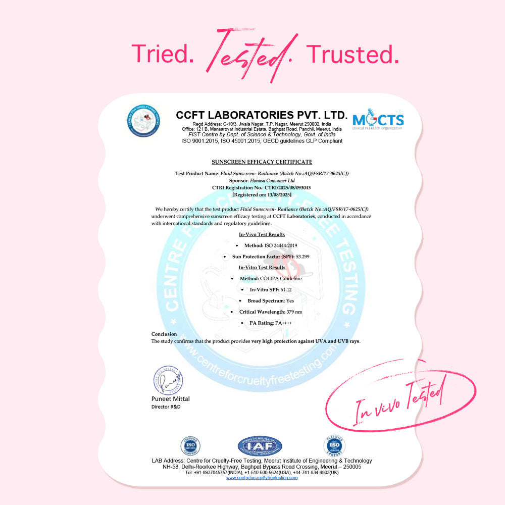 Radiance Fluid Sunscreen SPF50+ PA++++ with Niacinamide & Watermelon For Oily Skin