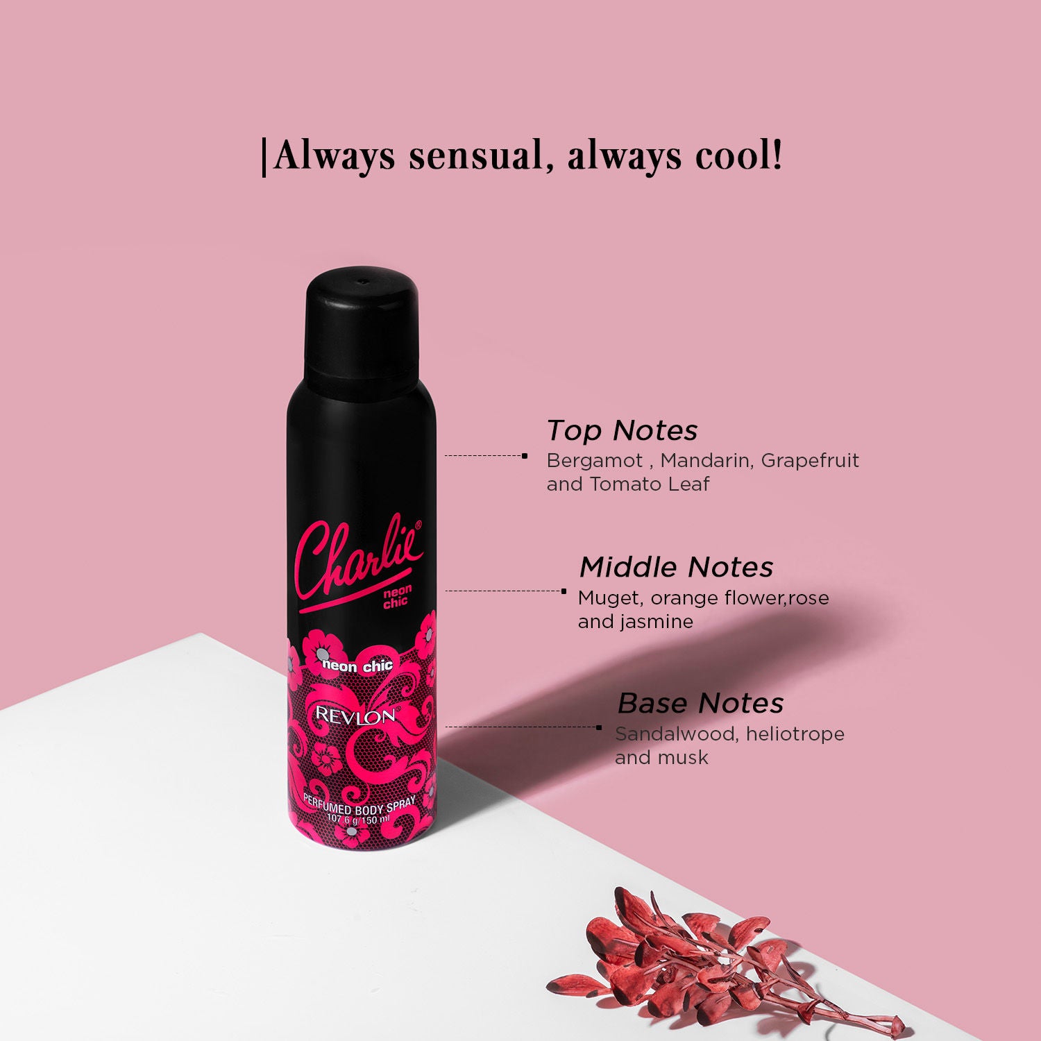 Charlie Neon Chic Perfumed Body Spray For Her