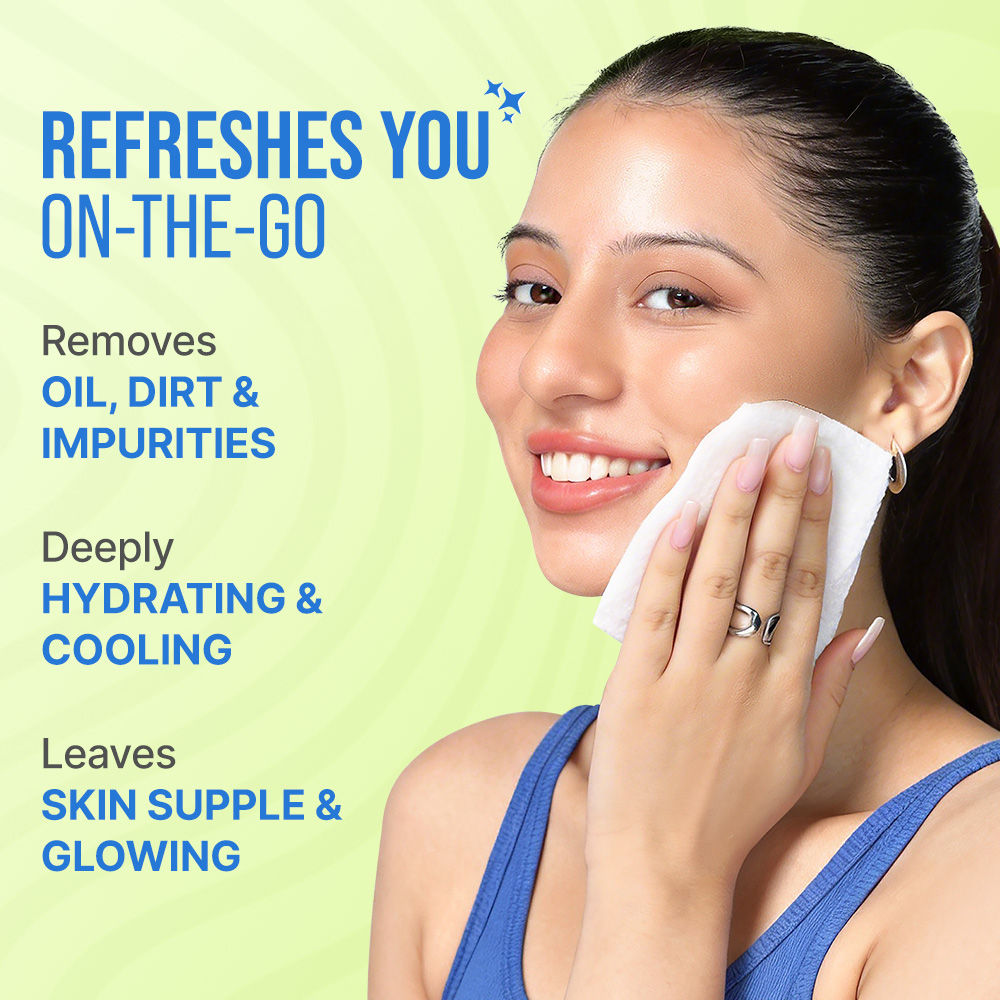 Nykaa Mini Refreshing Face Wipes With Hyaluronic Acid For Hydration & Fresh Skin