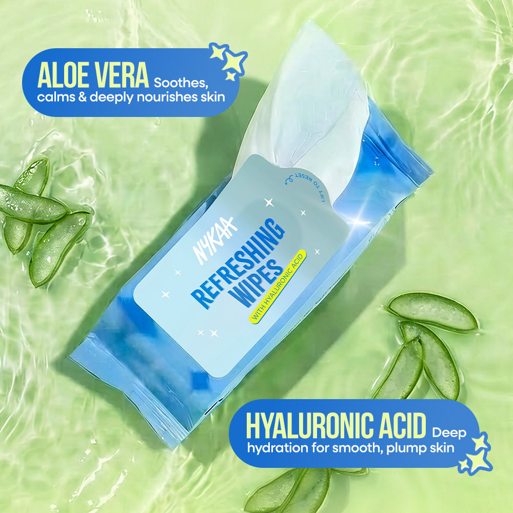 Nykaa Mini Refreshing Face Wipes With Hyaluronic Acid For Hydration & Fresh Skin