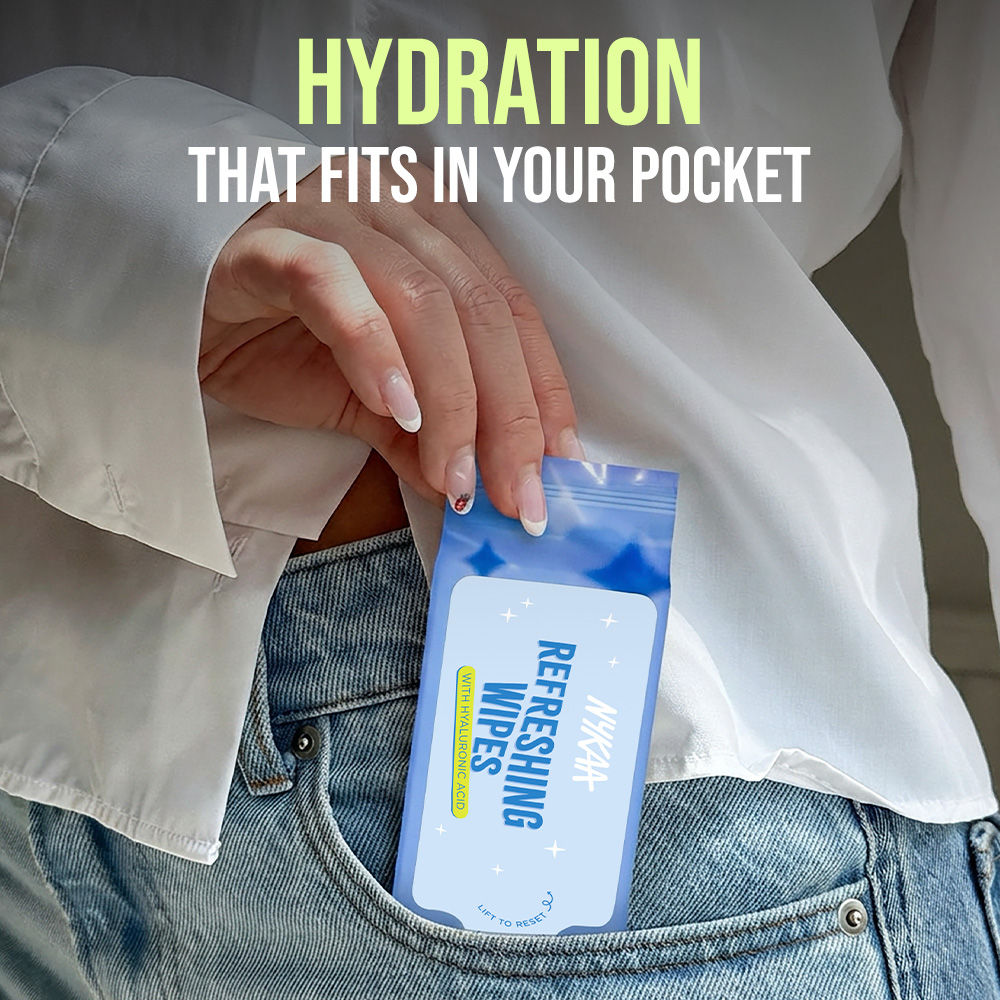 Nykaa Mini Refreshing Face Wipes With Hyaluronic Acid For Hydration & Fresh Skin