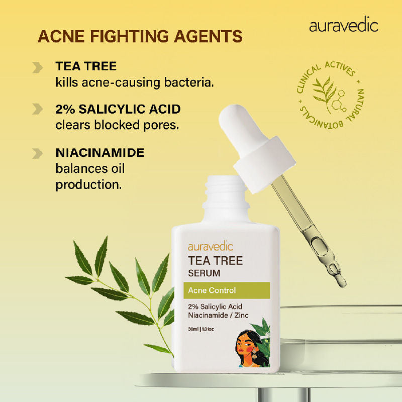 Tea Tree Oil Salicylic acid Face Serum for Acne Prone Skin Pore Minimizing Serum