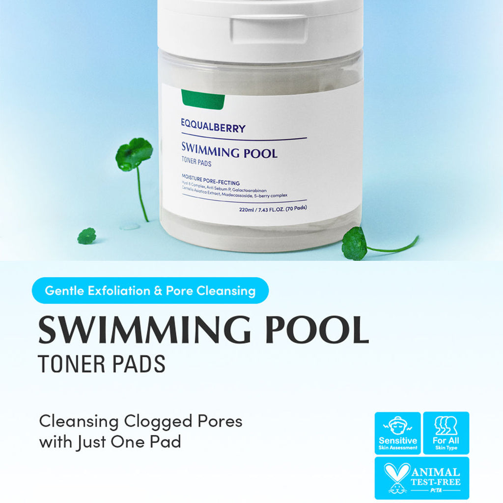 Swimming Pool Toner Pads 30pcs – Dual-Textured Pads for Pore Care & Gentle Exfoliation