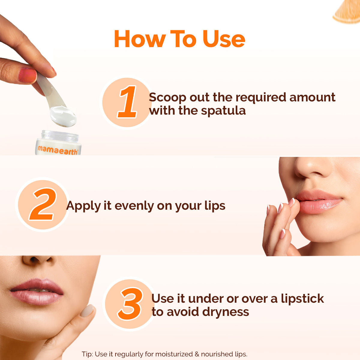 Vitamin C Lip Balm SPF 50 with Coconut Oil and Shea Butter for Brightening Dry Lips