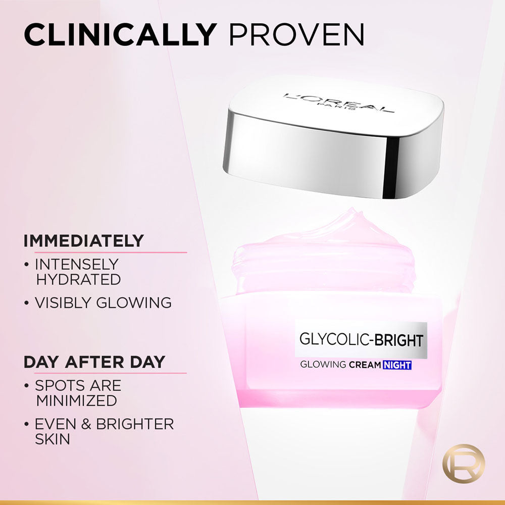 Glycolic Bright Night Cream With Glycolic Acid & Niacinamide Skin Brightening Cream