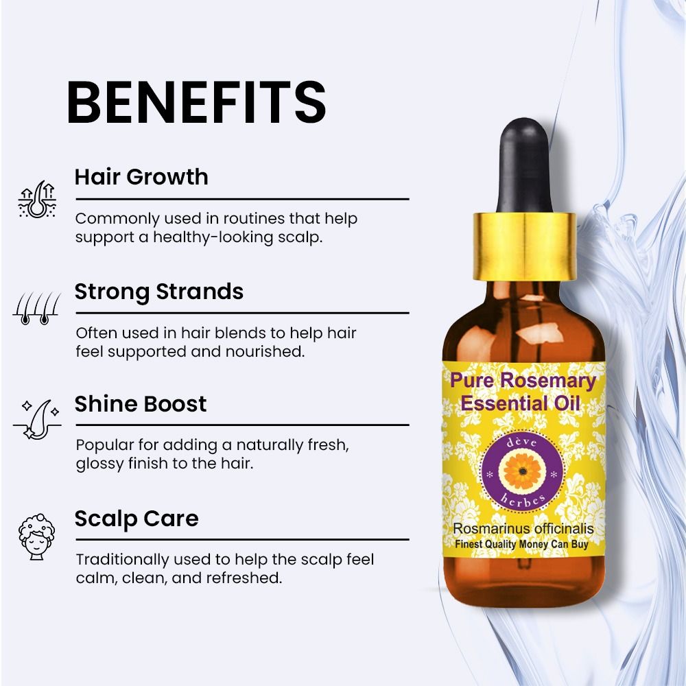 100% Pure Rosemary Essential Oil For Hair Growth, Hair Thickening & Hair Fall Control