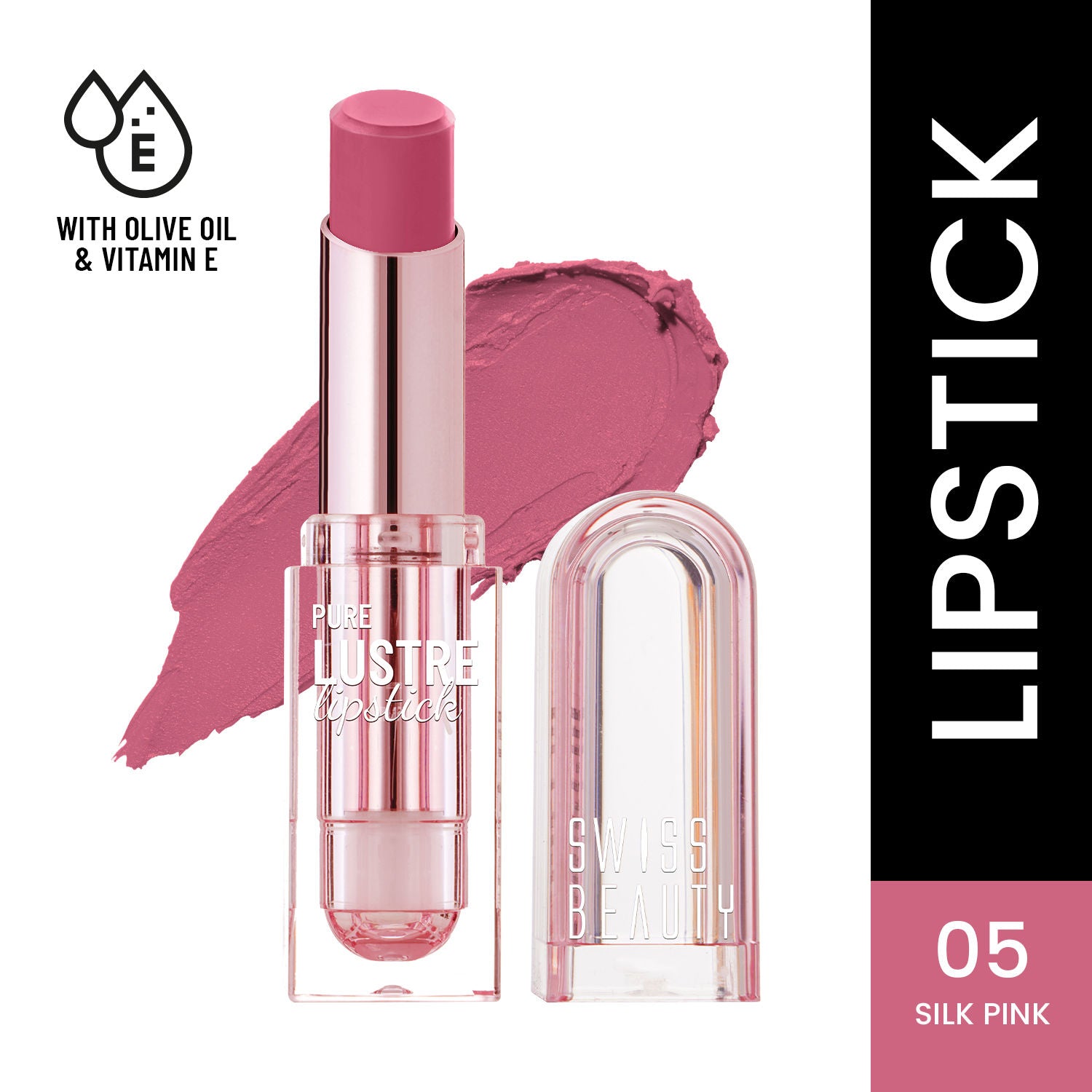 High Shine Finish Smooth Glide Pure Lustre Lipstick - 5 Silk Pink