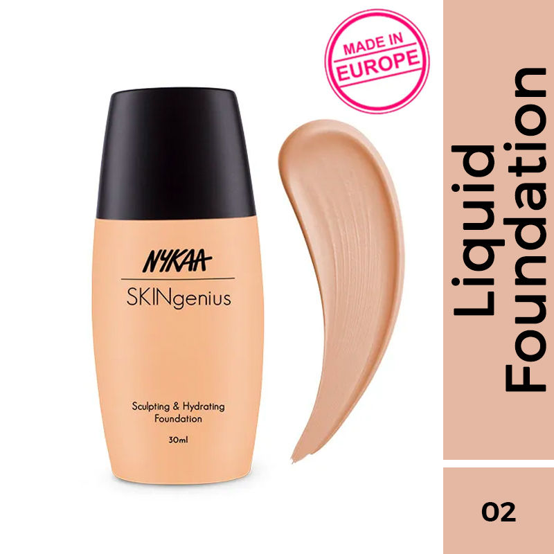 SKINgenius Sculpting & Hydrating Dewy Foundation - Almond Beige 02