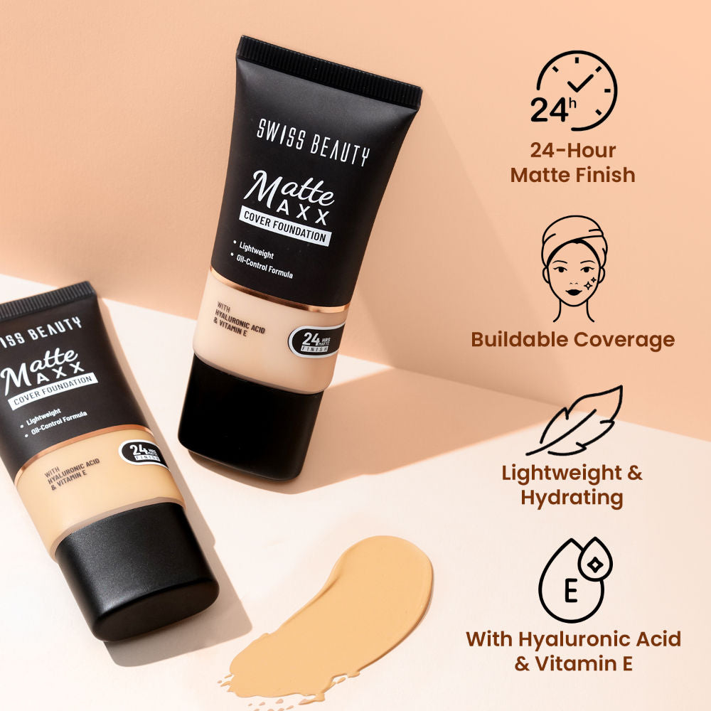 Matte Maxx Cover Foundation with Hyaluronic Acid & Vitamin E