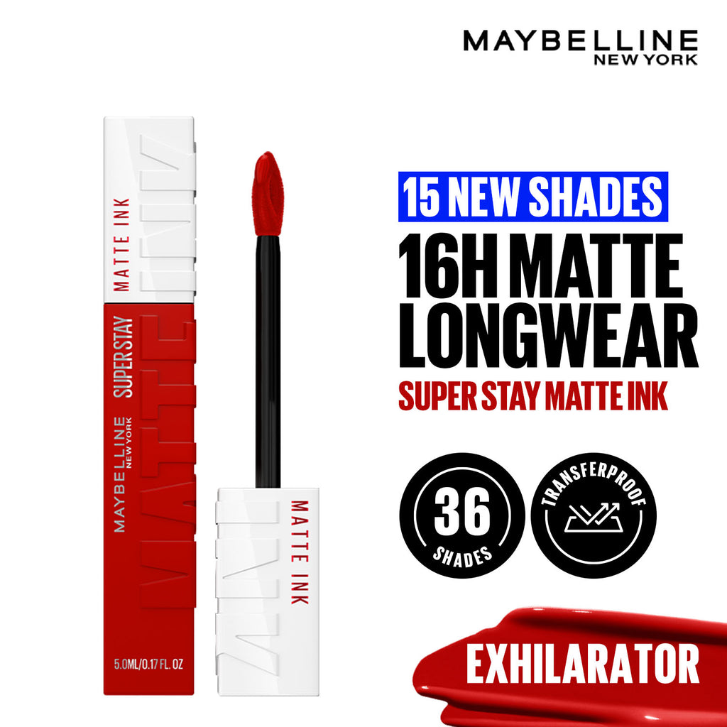 Super Stay Matte Ink Liquid Lipstick, Lasts Up to 16 Hours - 15 Lover - Exhilarator