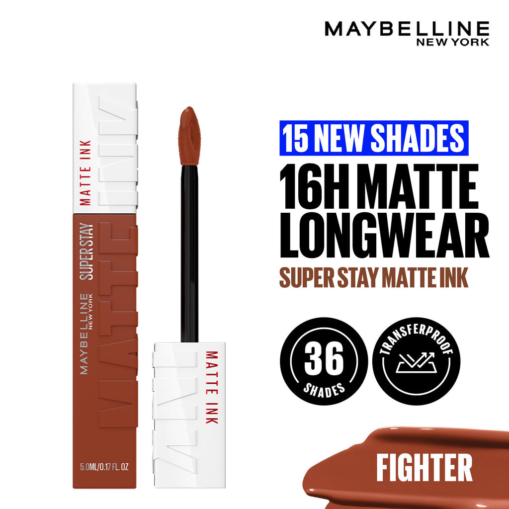 Super Stay Matte Ink Liquid Lipstick, Lasts Up to 16 Hours - 15 Lover - Fighter