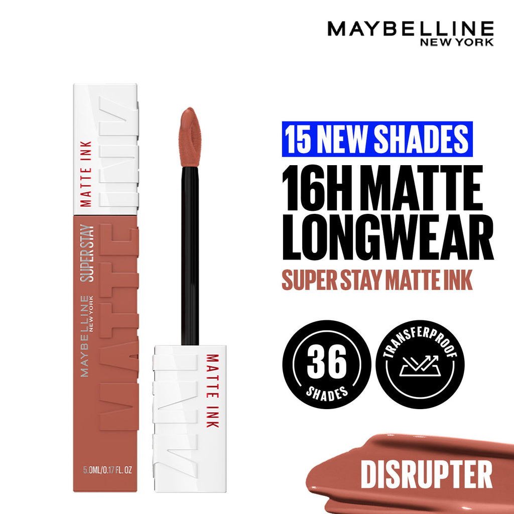 Super Stay Matte Ink Liquid Lipstick, Lasts Up to 16 Hours - 15 Lover - Disrupter