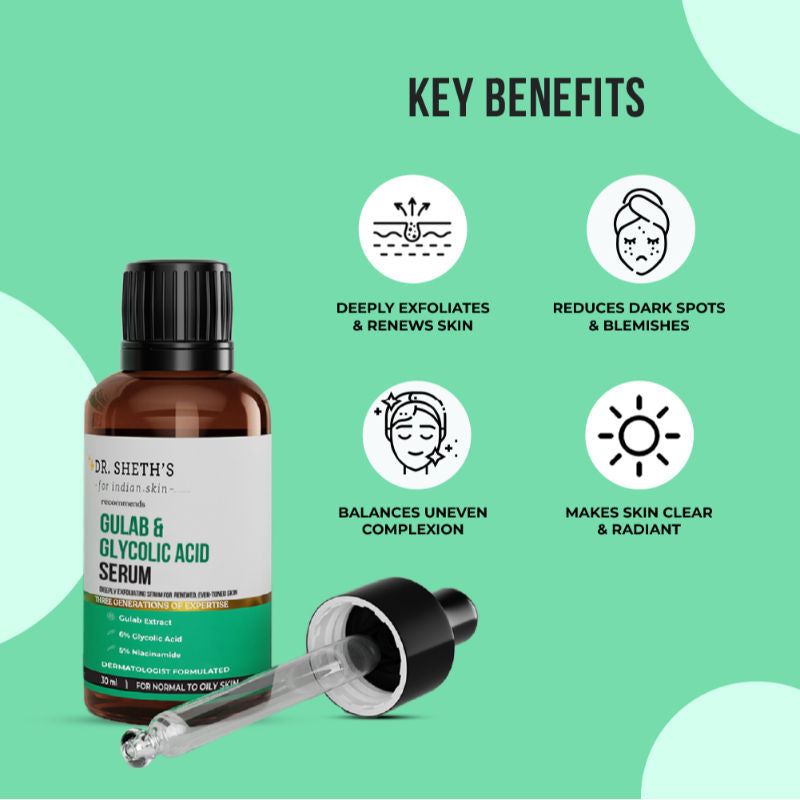 Gulab and 6% Glycolic Acid Serum to Brighten and Improve Skin Texture
