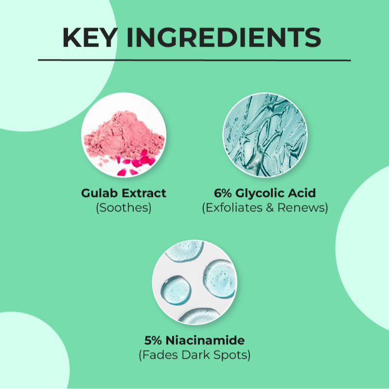 Gulab and 6% Glycolic Acid Serum to Brighten and Improve Skin Texture