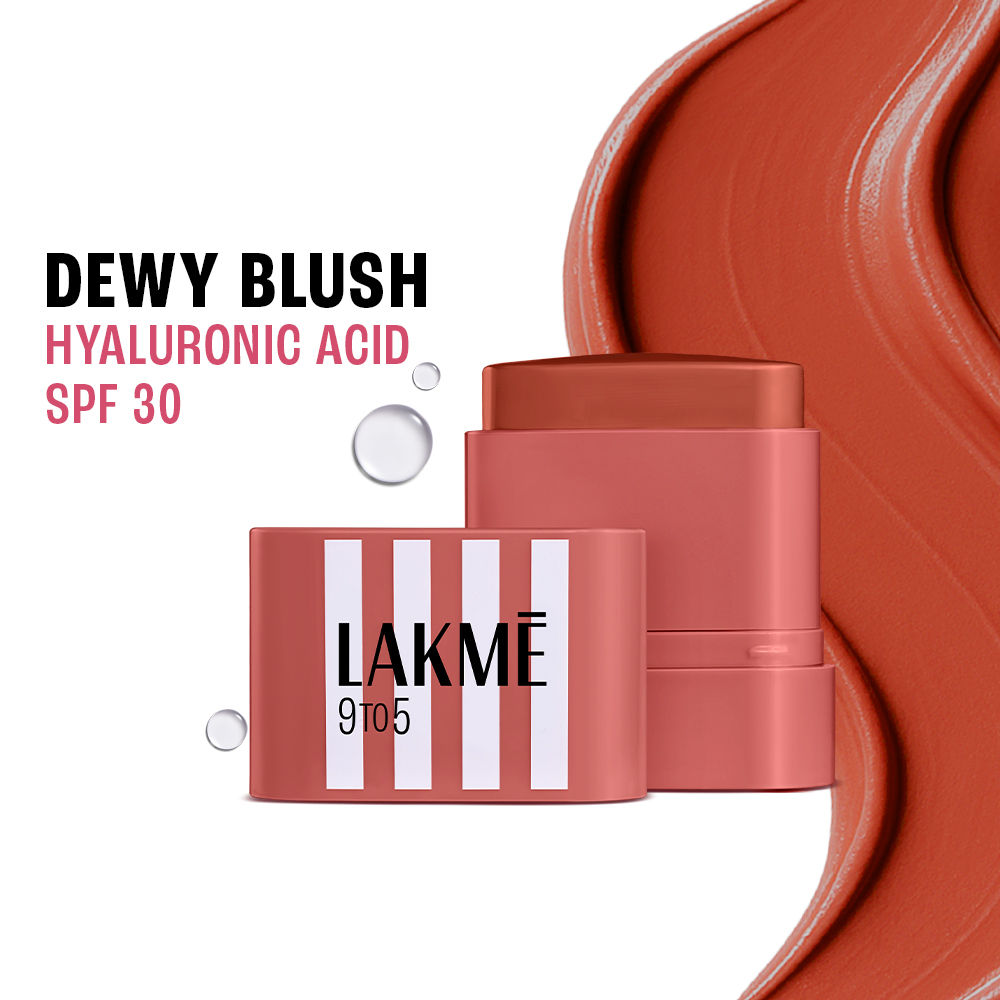 9to5 Hya Beach Edit Blush, SPF 30, Creamy Texture, Dewy Finish - Off Duty Coral
