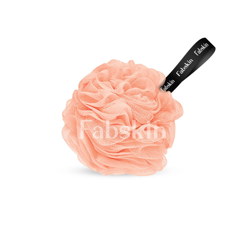 Luxury Bathing Round Loofah Bath Sponge - Peach