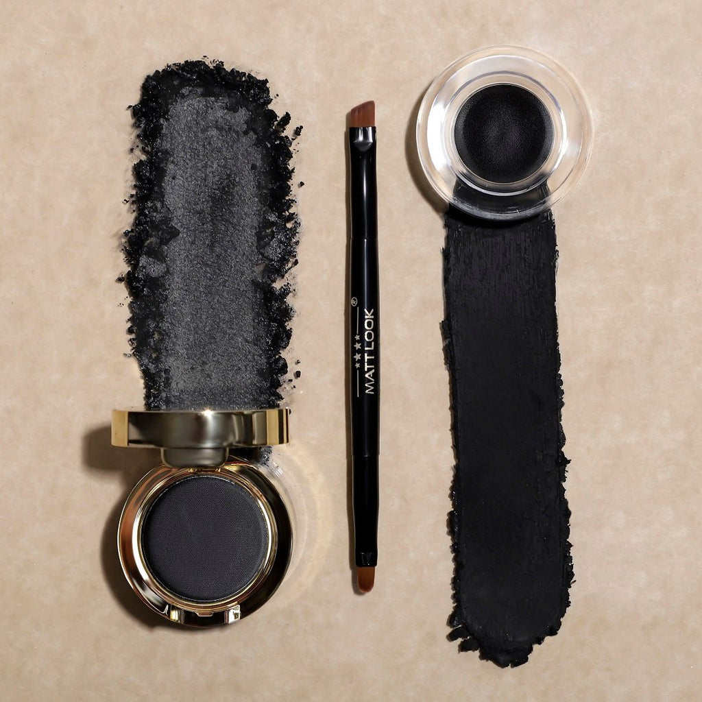 Fashion Eye Makeup 24Hr Stay Gel Kajal & Cake Eyeliner - Black