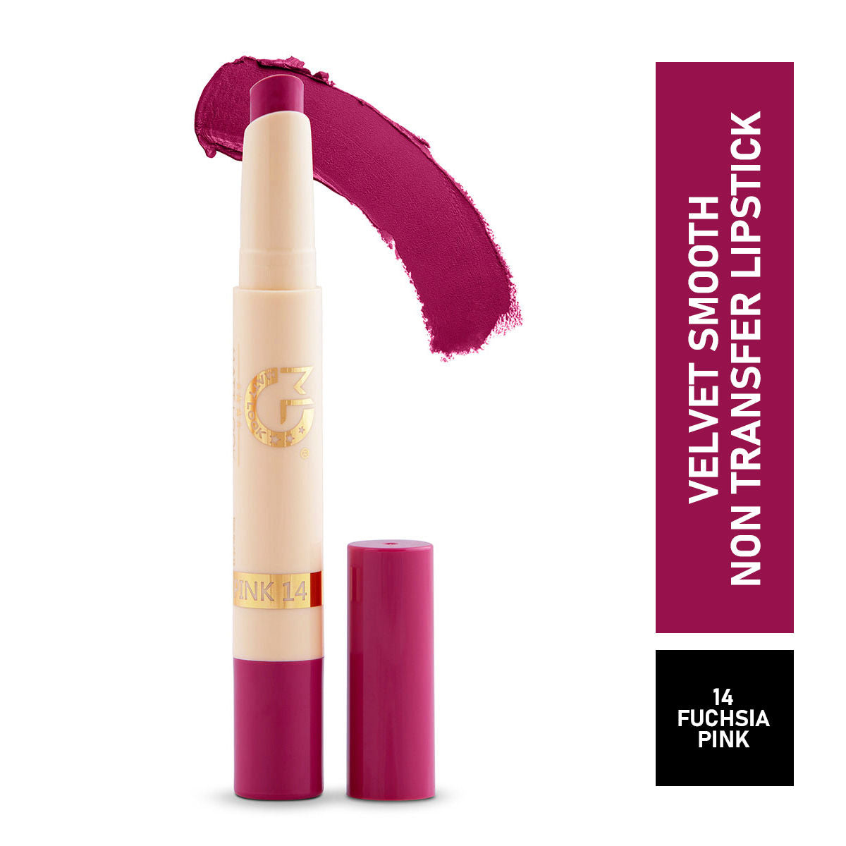 Velvet Smooth Non Transfer Lipstick - Fushcia Pink