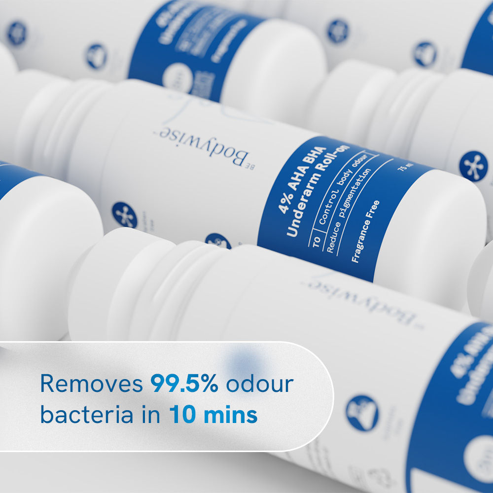 4% AHA BHA Fragrance Free Underarm Roll On - With 2% Lactic Acid & Alpha Arbutin