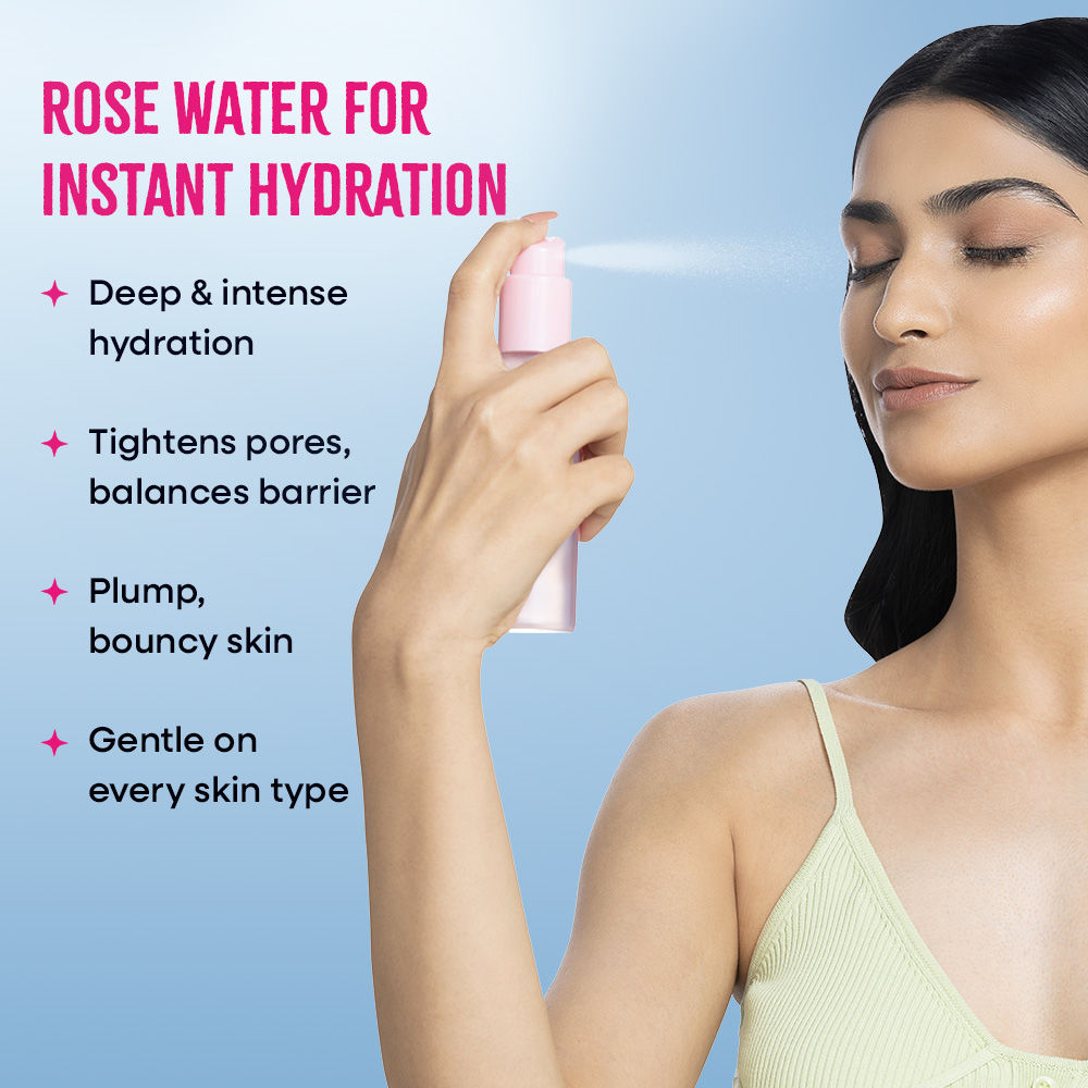 Rose Water Toner Mist with Hyaluronic Acid for Intense Hydration & Skin Barrier Repair