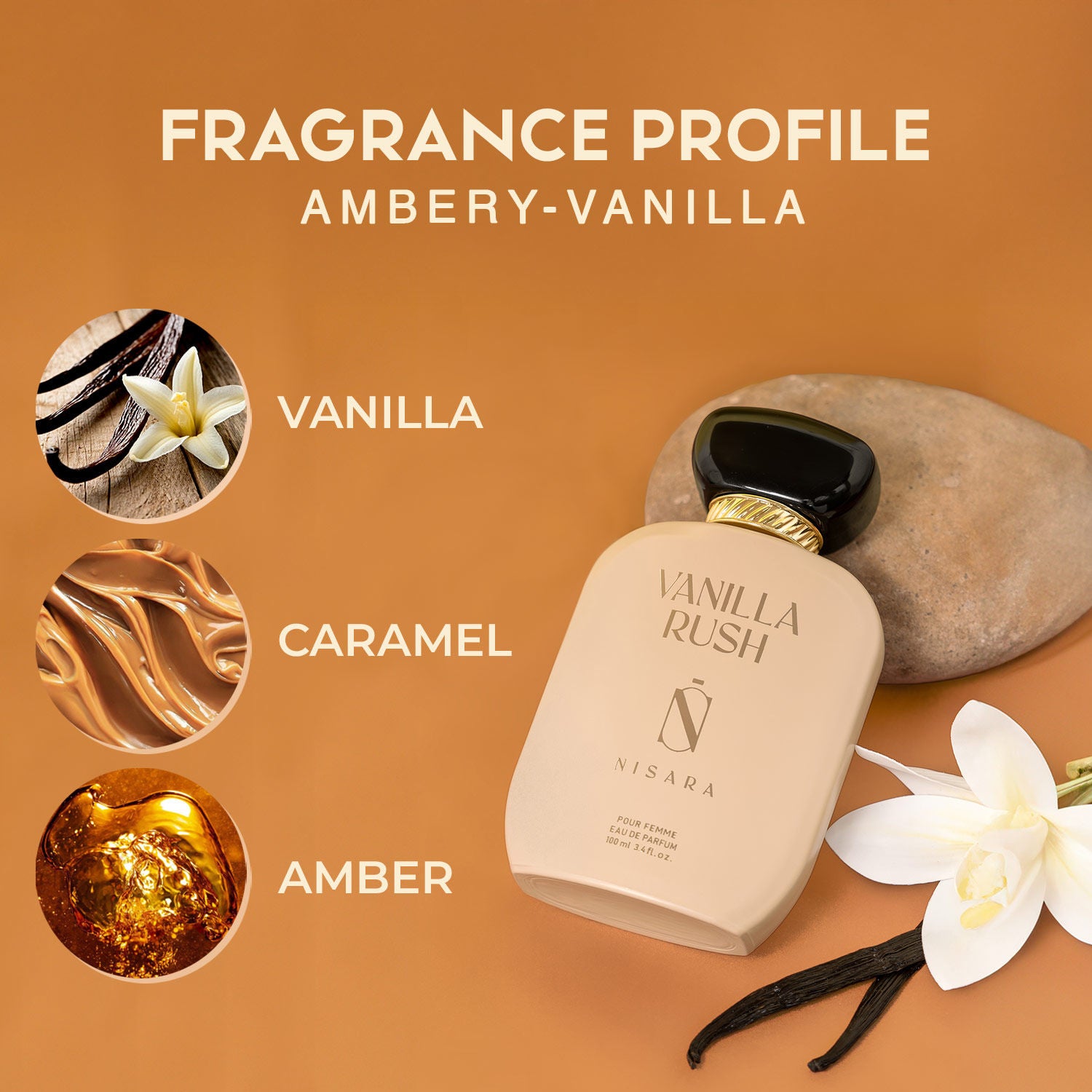 Vanilla Rush - Perfume For Women,Eau De Parfum,Long Lasting Vanilla Amber & Caramel Fragrance