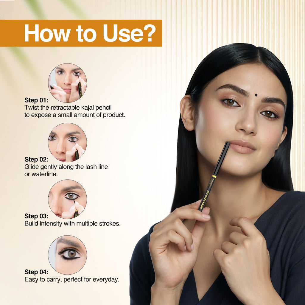 Jet Gaze Kajal Urban Rani - Blue with Almond Oil & Vitamin E