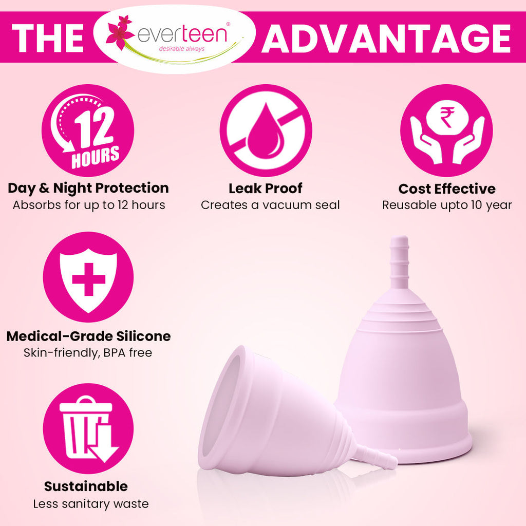 Menstrual Cup (S) for Women - 12 hours Leak-Proof Protection