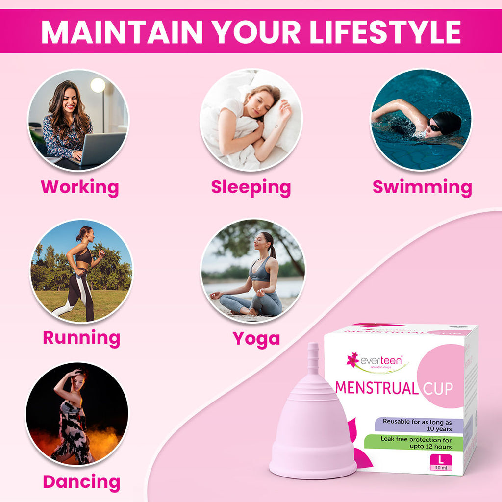 Menstrual Cup (S) for Women - 12 hours Leak-Proof Protection