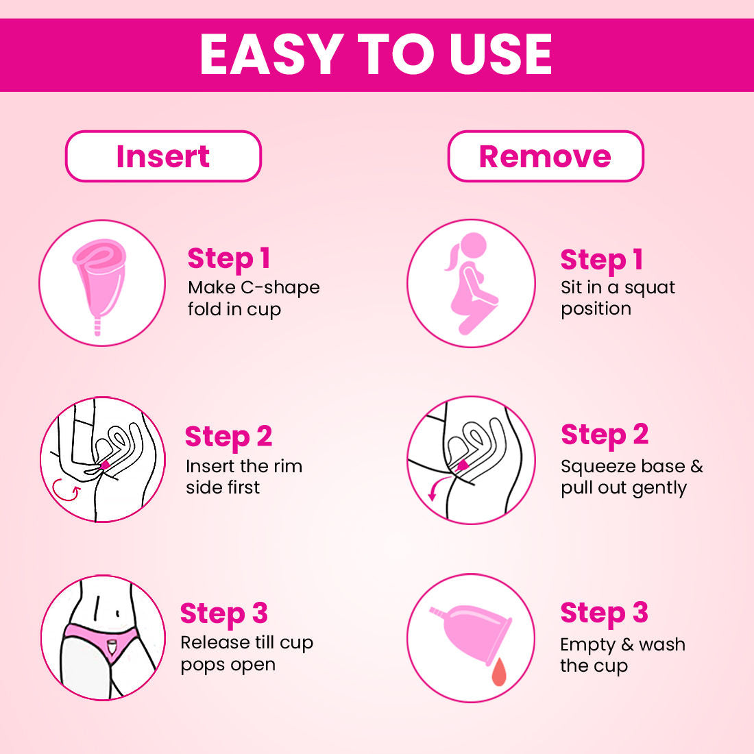 Menstrual Cup (S) for Women - 12 hours Leak-Proof Protection