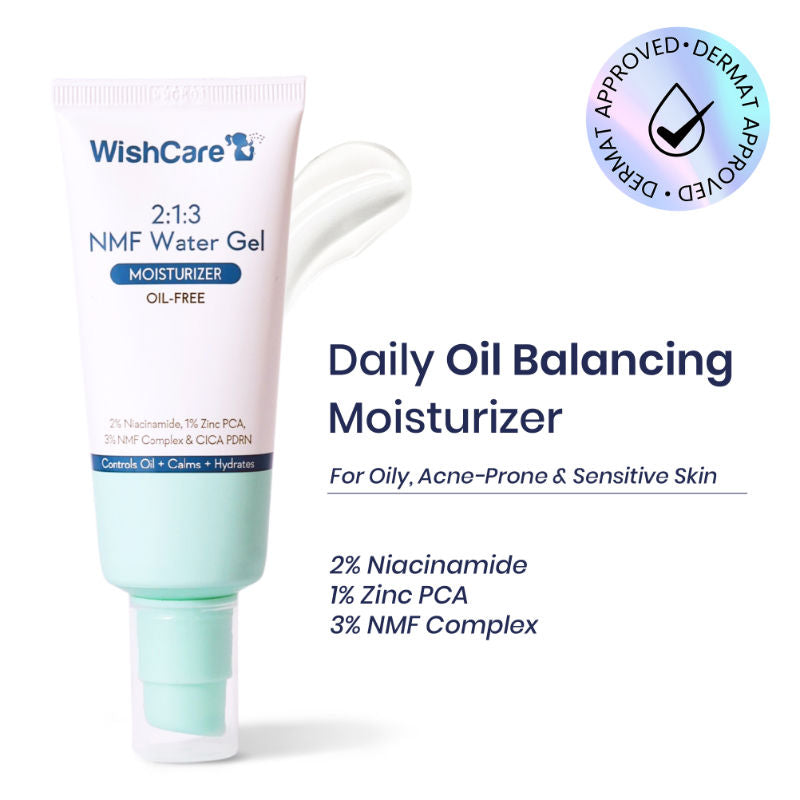 2:1:3 NMF Oil Free Water Gel Moisturizer for Oily & Acne Prone Skin with Niacinamide & Cica