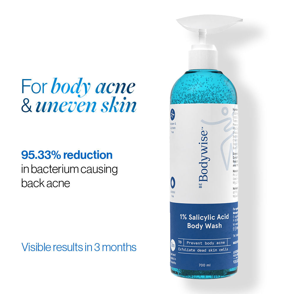 1% Salicylic Acid Body Wash, Treats Body Acne & Strawberry Skin - Exfoliating Shower Gel - 700ml