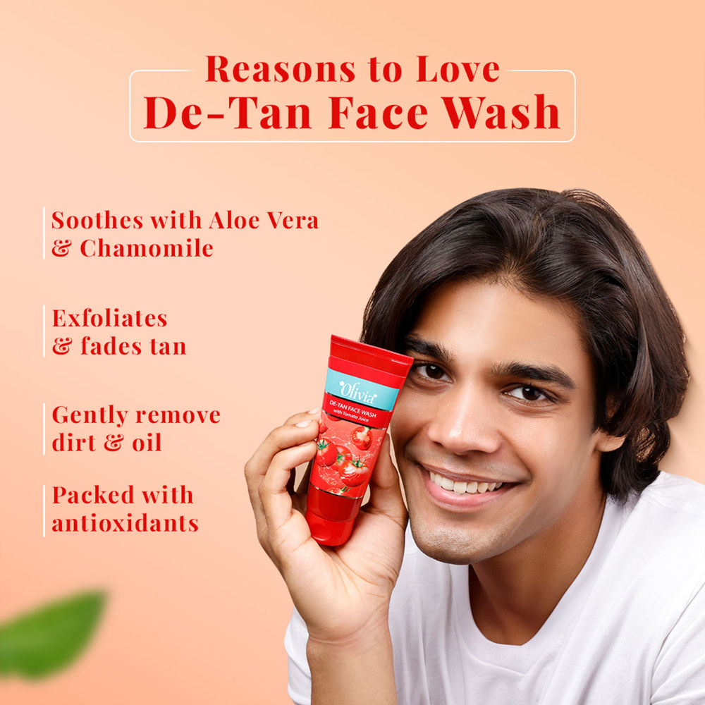 De-Tan Face Wash – With Tomato Juice for Clear, Bright & Even-Toned Skin