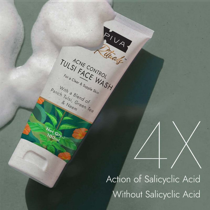 Kapiva Acne Control Tulsi Face Wash Reduces Active Acne & Scars, for All Skin Types