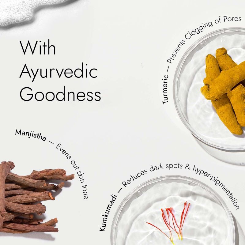 Kapiva Kumkumadi Glow Face Wash Reduces Pigmentation & Dark Spots, 0% Parabens, Sulfates