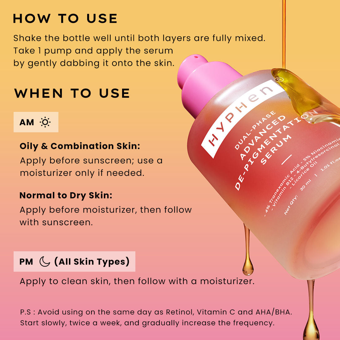 Biphasic Advanced De-Pigmentation Serum, Correct & Prevent Pigmentation In-Vivo Tested