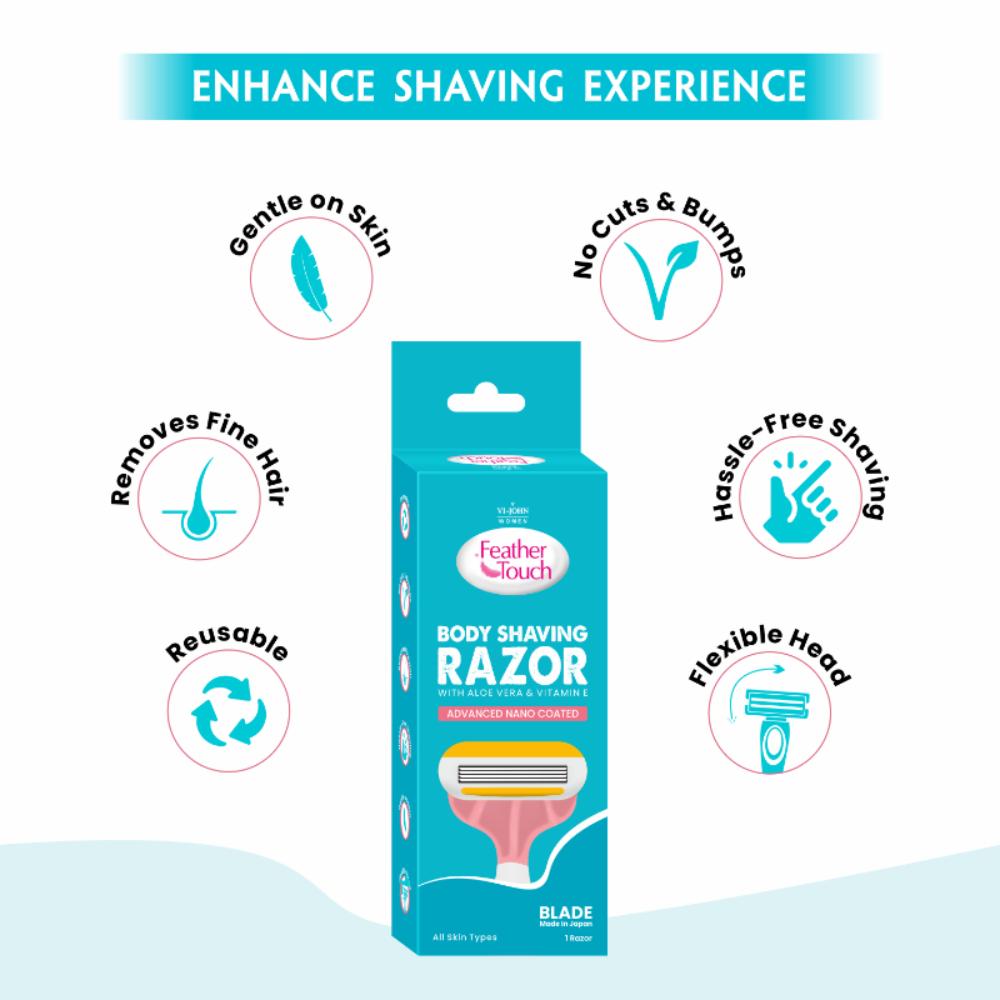 Feather Touch Body Shaving Razor Coted With Aloevera & Vitamin E Advance Nano Coated