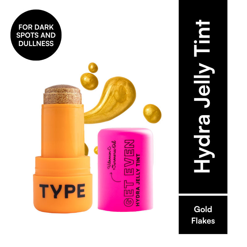 Get Even Hydra Jelly Tint with Vitamin C For Cheeks, Lips and Eyes - Gold Flakes 90