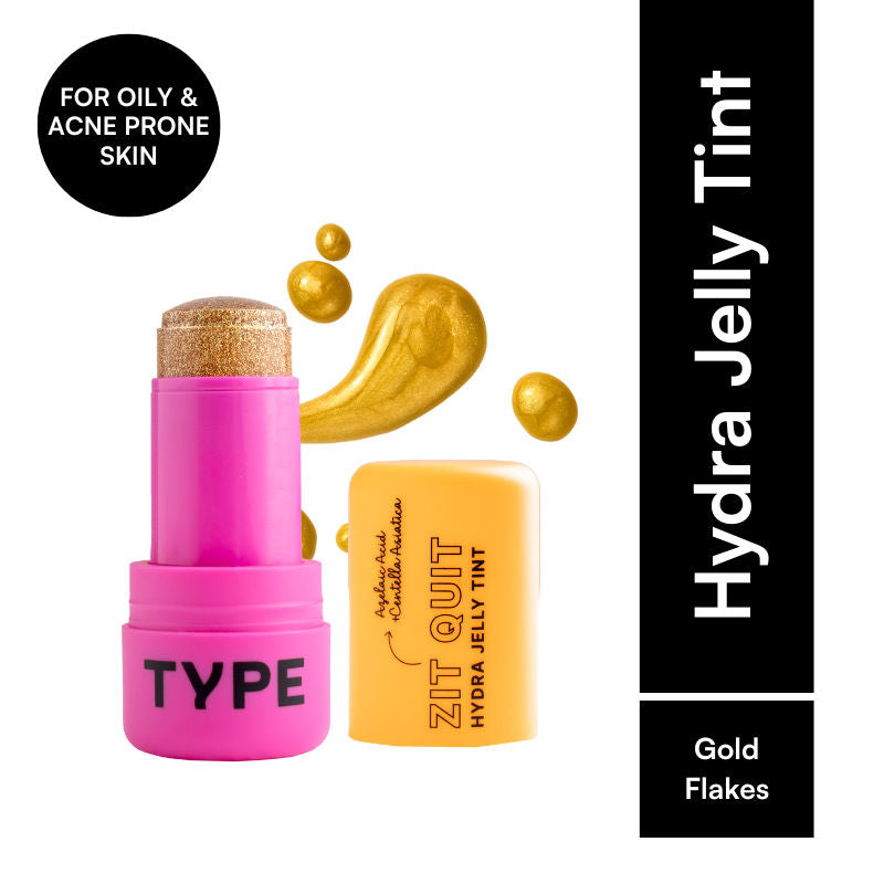 Zit Quit Hydra Jelly Tint with Azelaic Acid For Cheeks, Lips and Eyes - Gold Flakes 90