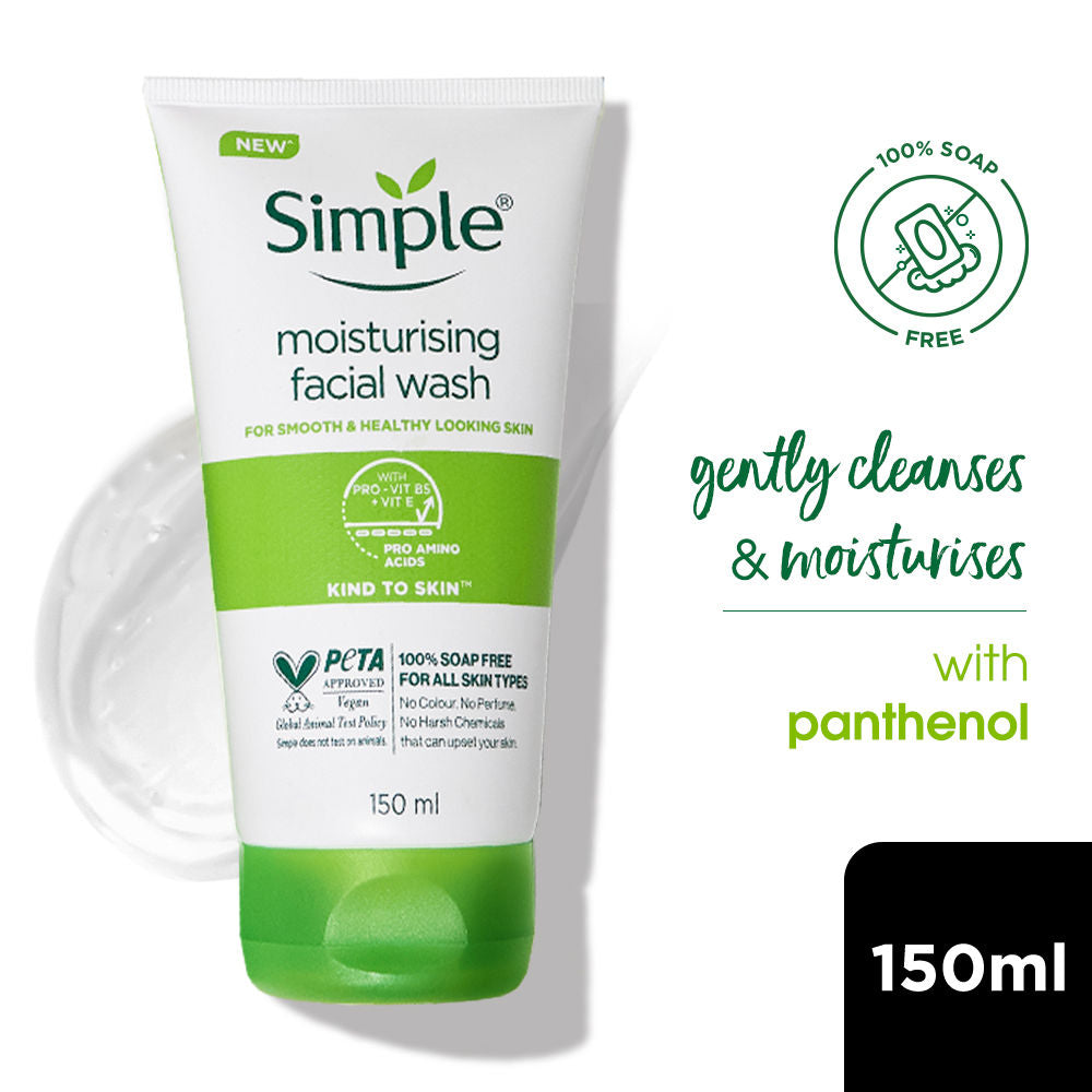Kind To Skin Moisturising Facial Wash, Reduces Dryness with Panthenol for Dry Skin