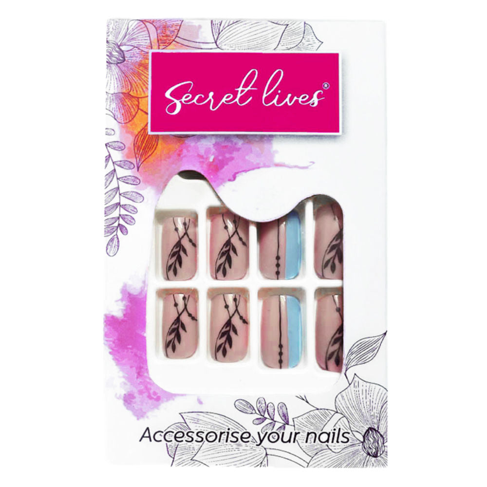 Black Leaves Design With Pink & Black Color