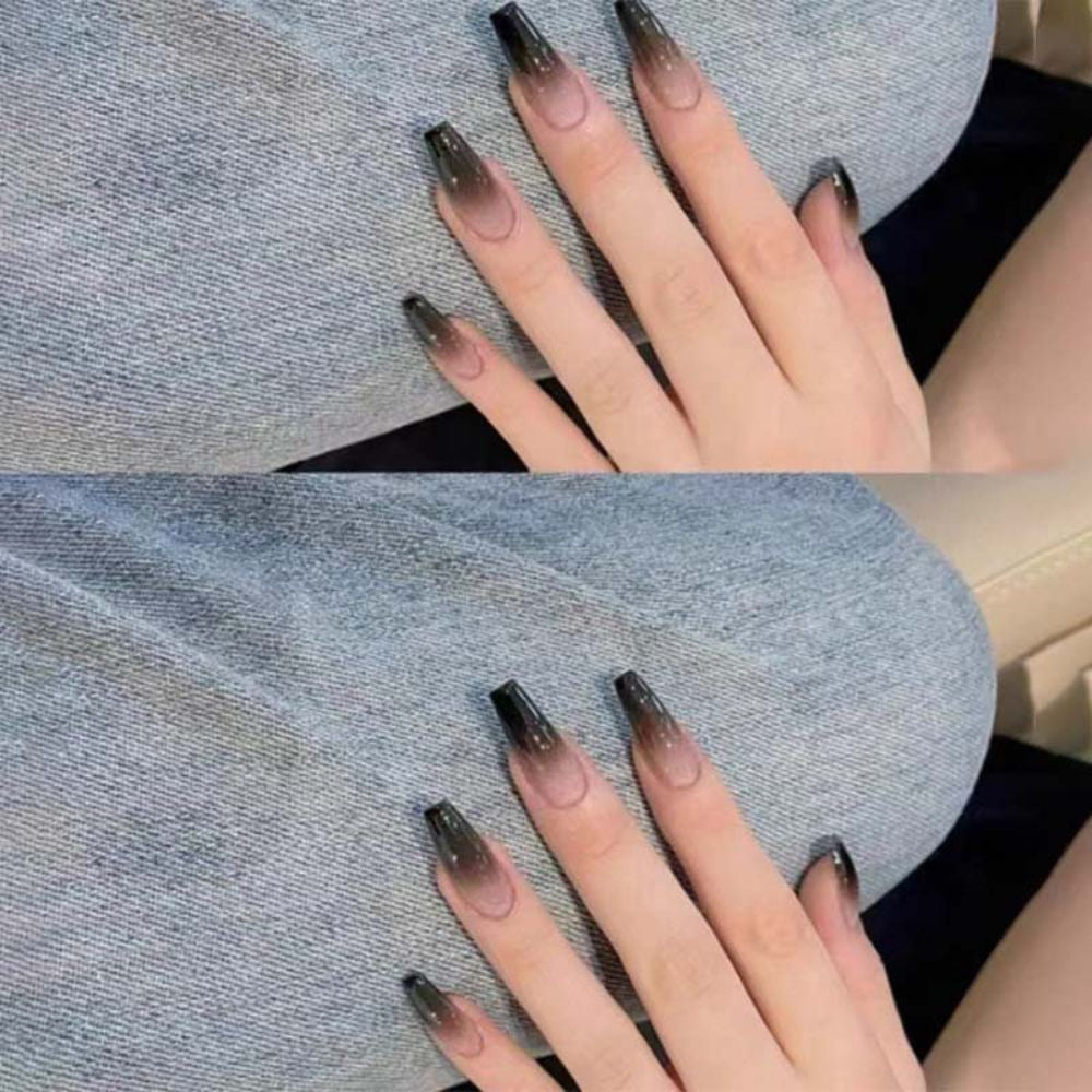 Long Black Color With Semi Transparent Bottom